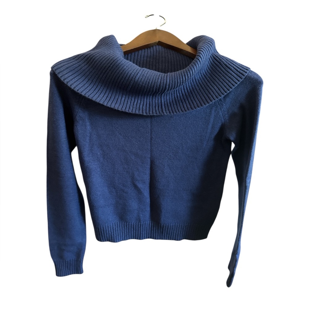 Hippie Rose Navy Knit Cowl Neck or off the Shoulder Sweater NWT XS Cozy New Top
